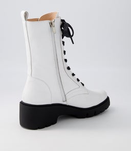USTERN DJ WHITE BLACK SOLE LEATHER