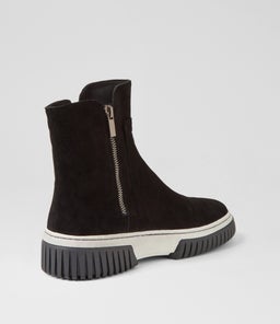 YELIZA DJ BLACK WHITE&BLK SUEDE SOLE