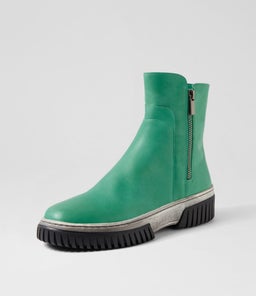 YELIZA DJ EMERALD WHITE&BLACK LEATHER SOLE