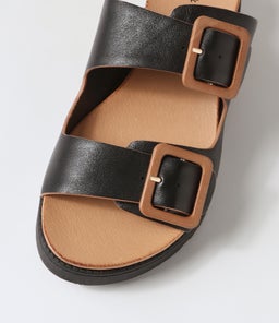 ALPHIE DJ BLACK TAN LEATHER
