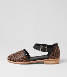 ASHBY DJ BLACK TAN LEATHER
