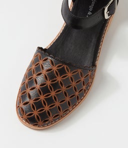 ASHBY DJ BLACK TAN LEATHER