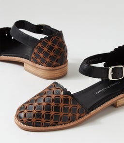 ASHBY DJ BLACK TAN LEATHER