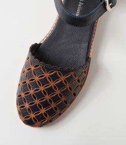 ASHBY DJ NAVY TAN LEATHER