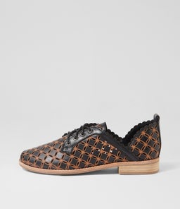 ALLOSIER DJ BLACK TAN LEATHER