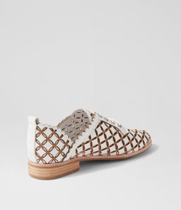 ALLOSIER DJ WHITE TAN LEATHER