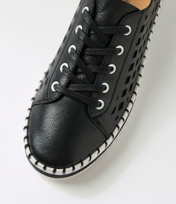 MANDLE DJ BLACK WHITE SOLE LEATHER