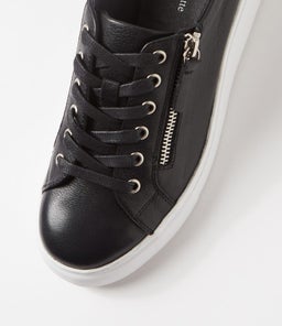 YANJI DJ BLACK WHITE SOLE LEATHER