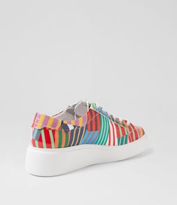 YANJI DJ WHITE STRIPE MULTI PATENT LEATHER