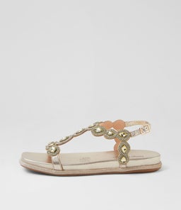 YANNI DJ PALE GOLD LEATHER JEWELS