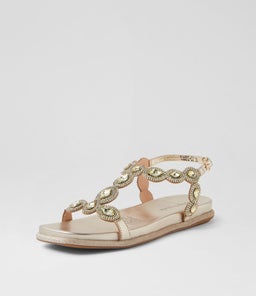 YANNI DJ PALE GOLD LEATHER JEWELS