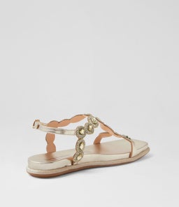 YANNI DJ PALE GOLD LEATHER JEWELS