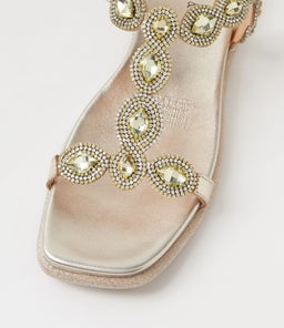 YANNI DJ PALE GOLD LEATHER JEWELS
