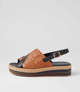AMES DJL NAVY DK TAN LEATHER
