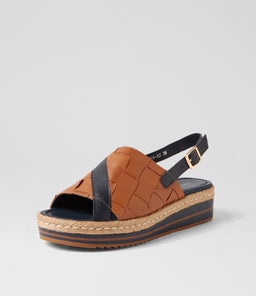 AMES DJL NAVY DK TAN LEATHER