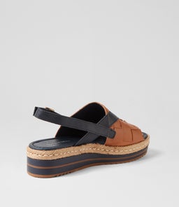 AMES DJL NAVY DK TAN LEATHER