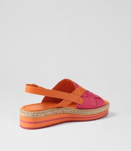 AMES DJL BRIGHT ORANGE FUCHSIA LEATHER