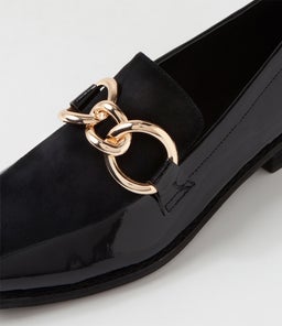 ASHVIL DJ BLACK BLACK PATENT SUEDE