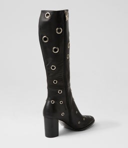 AKHILA DJ BLACK BLACK HEEL LEATHER