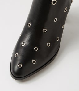 AKHILA DJ BLACK BLACK HEEL LEATHER