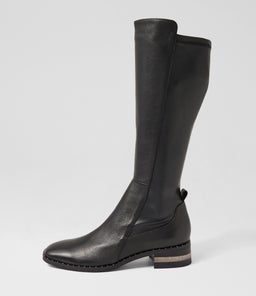 FOLMY DJ BLACK BLACK LEATHER STRETCH SMOOTH