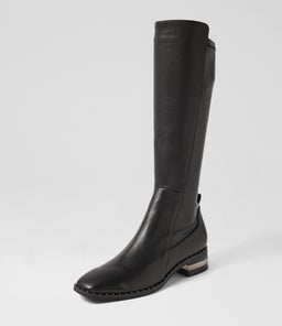 FOLMY DJ BLACK BLACK LEATHER STRETCH SMOOTH