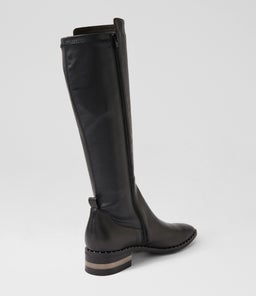 FOLMY DJ BLACK BLACK LEATHER STRETCH SMOOTH
