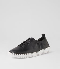 HAZELLE DJ BLACK WHITE SOLE LEATHER