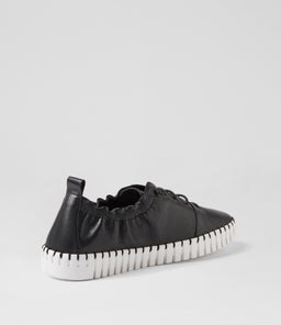 HAZELLE DJ BLACK WHITE SOLE LEATHER