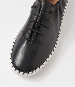 HAZELLE DJ BLACK WHITE SOLE LEATHER