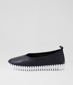 HEATON DJ BLACK WHITE SOLE LEATHER