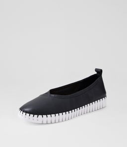 HEATON DJ BLACK WHITE SOLE LEATHER