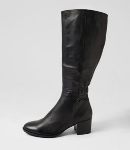 MALKE DJ BLACK BLACK HEEL LEATHER
