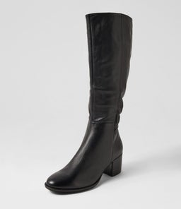 MALKE DJ BLACK BLACK HEEL LEATHER