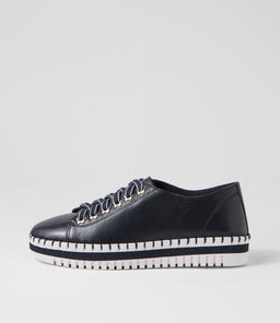 MAHINA DJ NAVY WHITE SOLE LEATHER