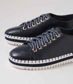 MAHINA DJ NAVY WHITE SOLE LEATHER