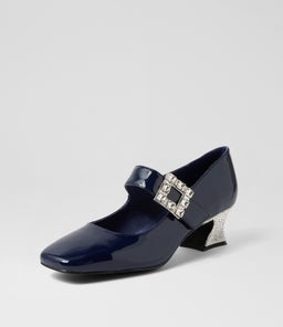 PATRICIO DJ SAPHIRE SILVER PATENT JEWELS