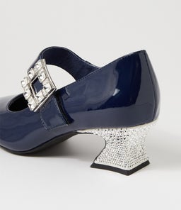 PATRICIO DJ SAPHIRE SILVER PATENT JEWELS