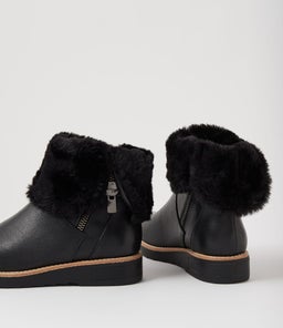 RHEMY DJ BLACK BLACK LEATHER FUR