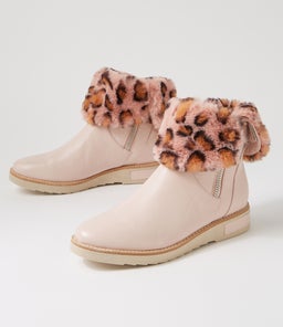 RHEMY DJ DUSTY PINK PINK LEOPARD LEATHER FUR