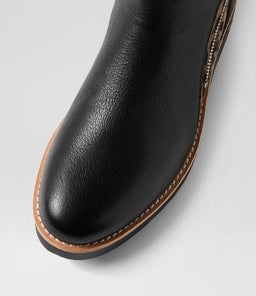 RHAIN DJ BLACK TAUPE LEOPARD LEATHER SUEDE