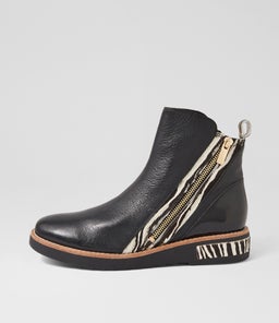 RHAIN DJ BLACK ZEBRA METALLIC LEATHER MULTI