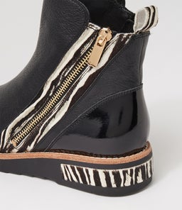 RHAIN DJ BLACK ZEBRA METALLIC LEATHER MULTI