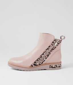 RHAIN DJ NEW PINK PINK LEOPARD LEATHER SUEDE