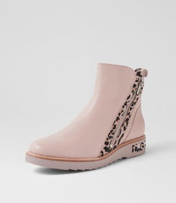 RHAIN DJ NEW PINK PINK LEOPARD LEATHER SUEDE