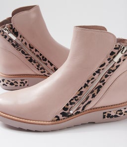 RHAIN DJ NEW PINK PINK LEOPARD LEATHER SUEDE