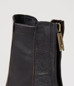 RULE DJ BLACK BLACK HEEL LEATHER