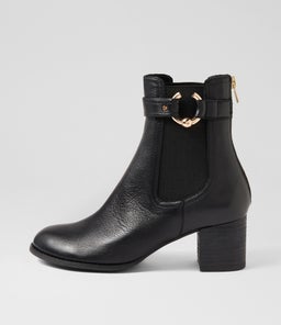 SHOLTO DJ BLACK BLACK HEEL LEATHER