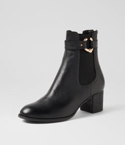 SHOLTO DJ BLACK BLACK HEEL LEATHER