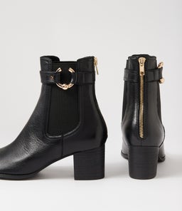SHOLTO DJ BLACK BLACK HEEL LEATHER